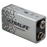 UltraLife U9VL-J-P-10CP 9V 1200mAh Lithium Primary (LiMnO2) Batteries - Snap Connectors - 10-Battery Contractor Pack