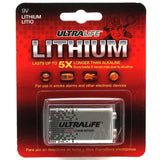UltraLife U9VL-J-P-BP 9V 1200mAh Lithium Primary (LiMnO2) Battery - Snap Connectors - 1 Piece Retail Card