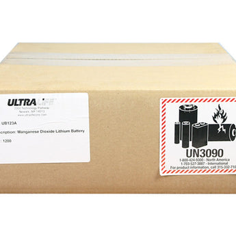 UltraLife UB123A CR123A 1650mAh 3V Lithium (LiMnO2) Button Top Photo Battery - Bulk - Made in the USA