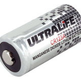 UltraLife UB123A CR123A 1650mAh 3V Lithium (LiMnO2) Button Top Photo Battery - Bulk - Made in the USA