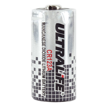 UltraLife UB123A CR123A 1650mAh 3V Lithium (LiMnO2) Button Top Photo Battery - Made in the USA - Box of 1200