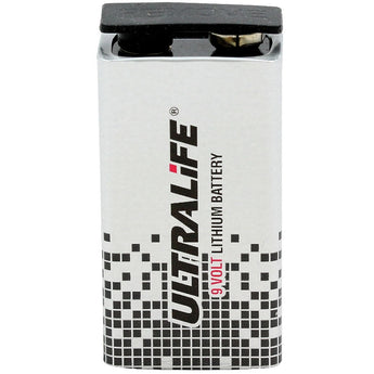 UltraLife Long-Life U9VL 9V 1200mAh Lithium (LiMnO2) Battery - Snap Connectors - 1 Piece Bulk - With Cap