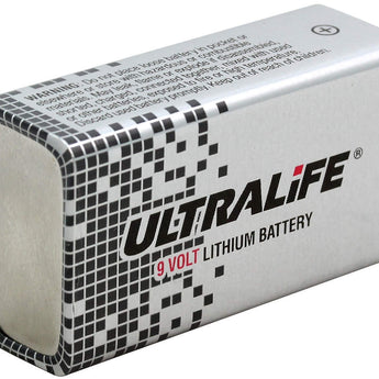 UltraLife Long-Life U9VL 9V 1200mAh Lithium (LiMnO2) Battery - Snap Connectors - 1 Piece Bulk - With Cap