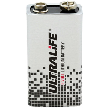 UltraLife Long-Life U9VL 9V 1200mAh Lithium (LiMnO2) Battery - Snap Connectors - 1 Piece Bulk - With Cap