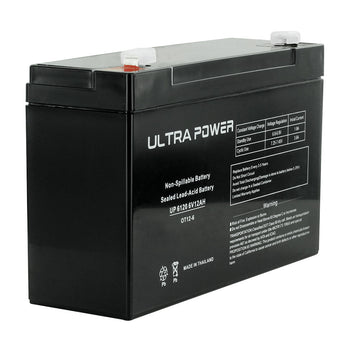 UltraPower UP6120F1 12Ah 6V Rechargeable Sealed Lead Acid (SLA) Battery - F1 Terminal