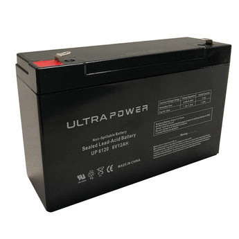 UltraPower UP6120F1 12Ah 6V Rechargeable Sealed Lead Acid (SLA) Battery - F1 Terminal