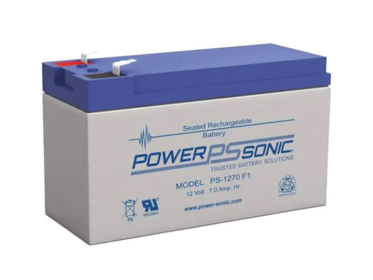 Power-Sonic AGM General Purpose PS-1270 7Ah 12V Rechargeable Sealed Lead Acid (SLA) Battery - F1 or F2 Terminal