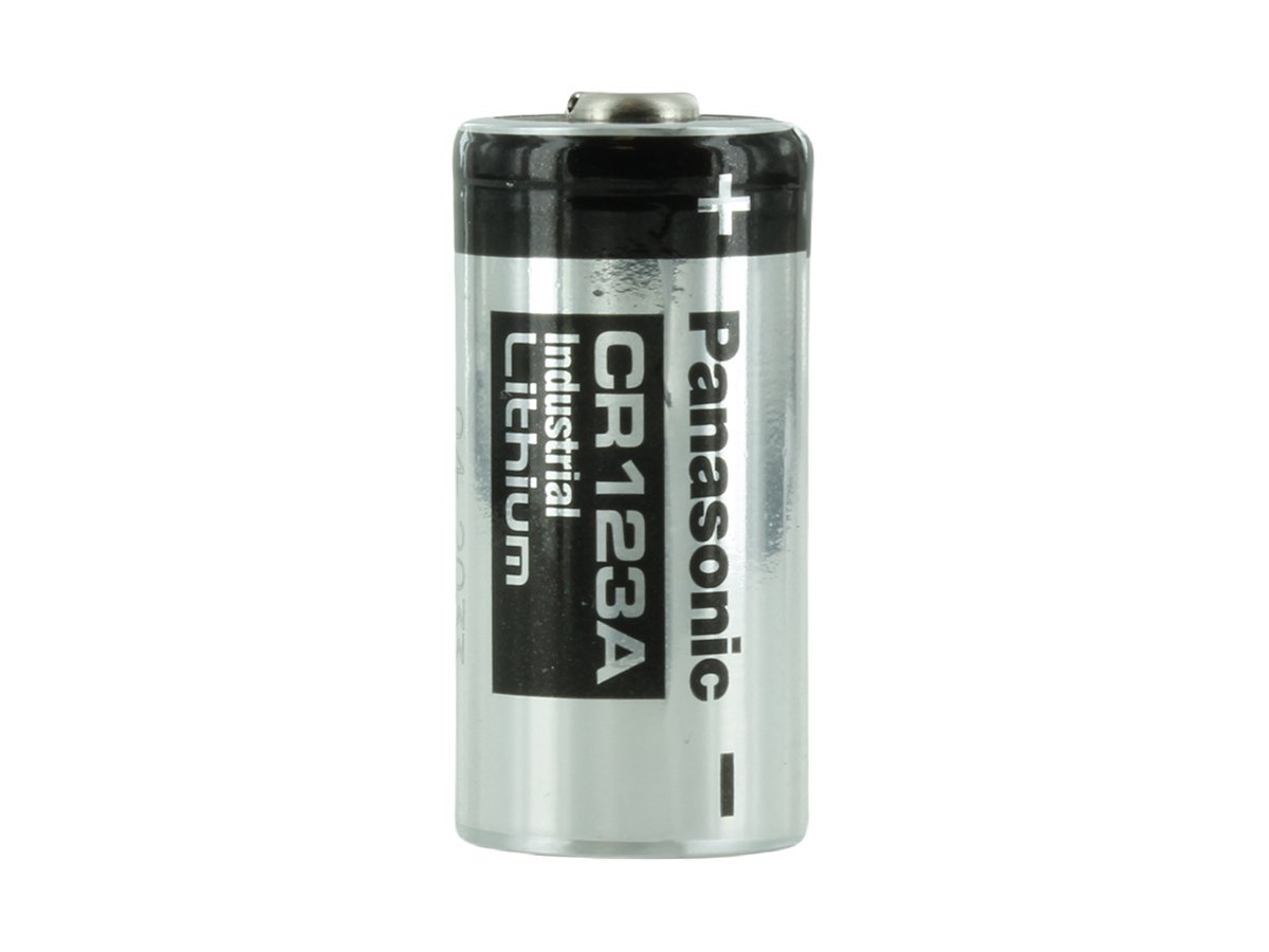 Panasonic CR123A 1550mAh 3V Lithium (LiMnO2) Button Top Photo Battery