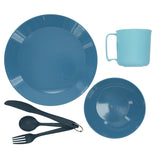 Ultimate Survival Technologies PackWare Dish Set - Includes Plate, Bowl, Cup, Fork, Knife and Spoon for Camping - Orange