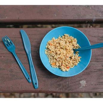 Ultimate Survival Technologies PackWare Dish Set - Includes Plate, Bowl, Cup, Fork, Knife and Spoon for Camping - Orange