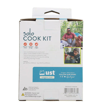 Ultimate Survival Technologies Solo Cook Kit - Hard Anodized Aluminum - Includes Pot with Lid / Frying Pan - Silicone Handles