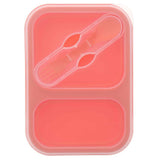 Ultimate Survival Technologies FlexWare Mess Kit 1.0 - Silicone - 2-Compartment Collapsible Food Tray with Fork/Spoon Lid Combo - Orange