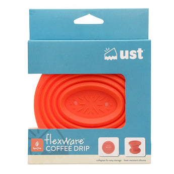 Ultimate Survival Technologies FlexWare Coffee Drip - Heat-Resistant Silicone - 3.25 x 4.5-inch Collapsible #2 Cone Filter Holder - Orange
