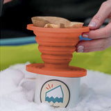 Ultimate Survival Technologies FlexWare Coffee Drip - Heat-Resistant Silicone - 3.25 x 4.5-inch Collapsible #2 Cone Filter Holder - Orange