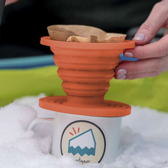 Ultimate Survival Technologies FlexWare Coffee Drip - Heat-Resistant Silicone - 3.25 x 4.5-inch Collapsible #2 Cone Filter Holder - Orange