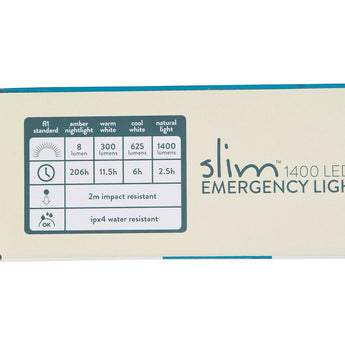 Ultimate Survival Technologies Slim 1400 Rechargeable LED Emergency Light - Uses Built-In Li-ion Battery Pack