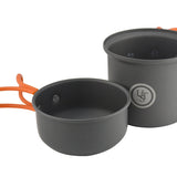 Ultimate Survival Technologies Solo Cook Kit - Hard Anodized Aluminum - Includes Pot with Lid / Frying Pan - Silicone Handles (20-02743)