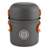 Ultimate Survival Technologies Solo Cook Kit - Hard Anodized Aluminum - Includes Pot with Lid / Frying Pan - Silicone Handles (20-02743)