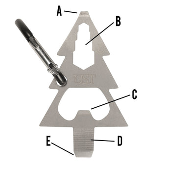 Ultimate Survival Technologies Tool A Long Micro Pine Tree Multi-Tool - Stainless Steel - 5 Total Tools - TSA-Compliant (20-02754)