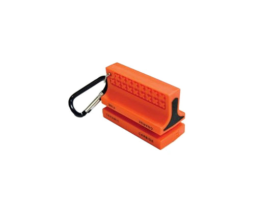 Ultimate Survival Technologies SaberCut Knife Sharpener with Carabiner Clip - 2-Stage Ceramic and Carbide - Orange (20-310-635)
