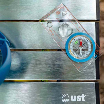 Ultimate Survival Technologies Deluxe Map Compass / Route Planning Tool - Liquid-Filled Compass with Measuring Scales - Clear