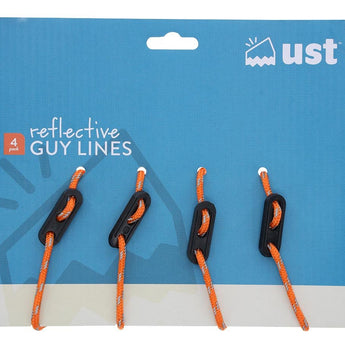 Ultimate Survival Technologies Guy Line Reflective Rope - 4 x 13-foot (4cm) Cords - Orange