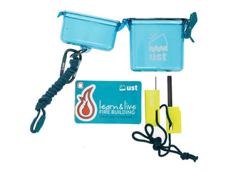 Ultimate Survival Technologies Learn and Live Fire Starting Kit Combo - Pairs Pocket Guide with Fire Starter and Tinder