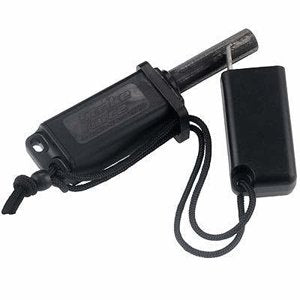 Ultimate Survival Technologies StrikeForce Fire Starter - Flint-Based Sparker - Includes WetFire Tinder Cube - Black (STRIKEFORCE-BLACK)