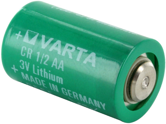 Varta CR 1/2 AA Angled View of Positive Terminal