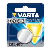 Varta Electronics 6450 CR2450 620mAh 3V Lithium Primary (LiMnO2) Coin Cell Battery - 1 Piece Retail Card