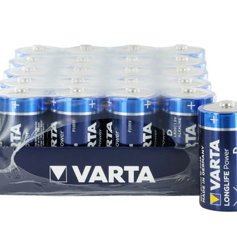 Varta Long Life Power D 1.5V Alkaline Button Top Batteries  - Retail Packaging, Sold Individually