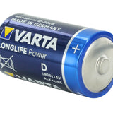 Varta Long Life Power D 1.5V Alkaline Button Top Batteries  - Retail Packaging, Sold Individually