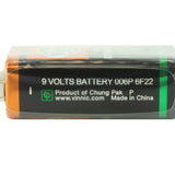 Vinnic ER6F22MSG 9V 330mAh Extra Heavy Duty Battery with Snap Connector - 1pc Shrink Wrap