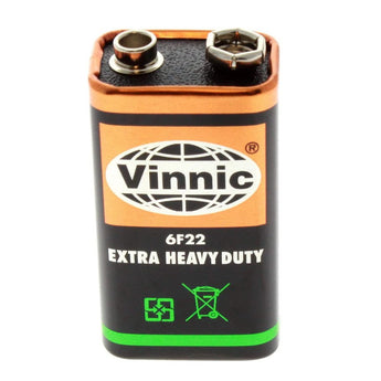 Vinnic ER6F22MSG 9V 330mAh Extra Heavy Duty Battery with Snap Connector - 1pc Shrink Wrap
