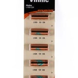 Vinnic Alkaline A23 12V Battery (LRV08, A23, MN21, GP23A) 1 Piece Tear Strip, Sold Individually