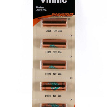 Vinnic Alkaline A23 12V Battery (LRV08, A23, MN21, GP23A) 1 Piece Tear Strip, Sold Individually