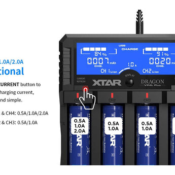 XTAR Dragon VP4L Plus 4 Slot Professional Battery Charger and Tester