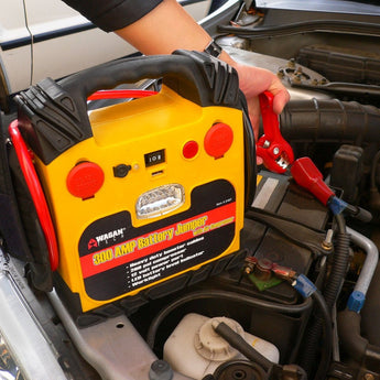 Wagan Tech 2467 Battery Jumper - 300 Amp Jump Starter with Air Compressor - 12Ah SLA Battery