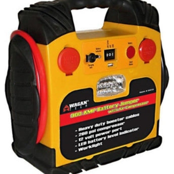 Wagan Tech 2467 Battery Jumper - 300 Amp Jump Starter with Air Compressor - 12Ah SLA Battery