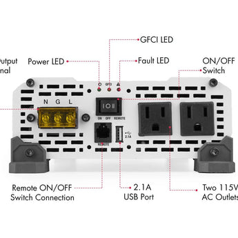 Wagan Pure Line 1000W Pure Sine Inverter (ETL)