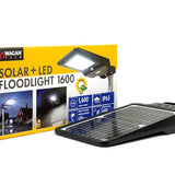 Wagan Solar LED Floodlight - 1600 Lumens - Includes Li-ion Battery Pack