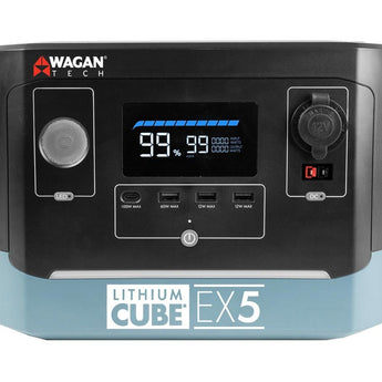 Wagan EL8835 Lithium Cube EX5 Power Station - 25.2V 504Wh