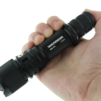Powertac Warrior G4FL Rechargeable LED Flashlight - 4200 Lumens - CREE XHP70 - Uses 1 x 18650 (included) or 2 x CR123A