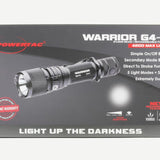 Powertac Warrior G4FL Rechargeable LED Flashlight - 4200 Lumens - CREE XHP70 - Uses 1 x 18650 (included) or 2 x CR123A