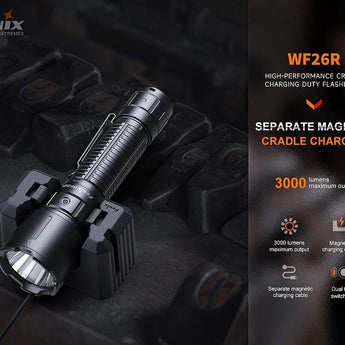 Fenix WF26R Rechargeable LED Flashlight - 3000 Lumens - Includes 1 x 21700