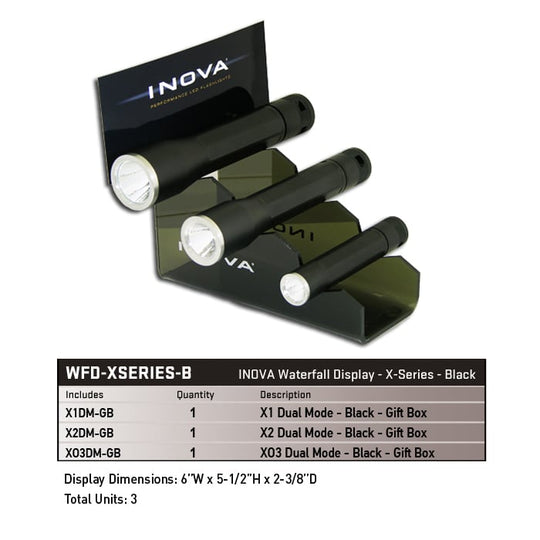 Inova X Series Waterfall Display - Black  3 units