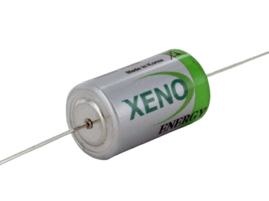Xeno XL-050F-AX Battery with Axial Leads Front Angled View