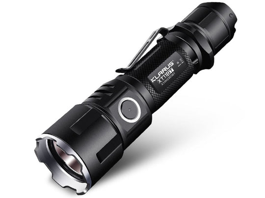Klarus XT11GT Rechargeable Tactical Flashlight - CREE XHP35 HI D4 LED - 2000 Lumens - Uses 2 x CR123A  or 1 x 18650 (Included)