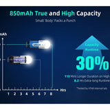 XTAR RCR123A / 16340 850mAh 3.6V Protected Lithium Ion (Li-ion) Button Top Battery - Boxed