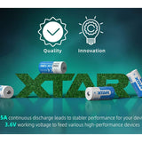 XTAR RCR123A / 16340 850mAh 3.6V Protected Lithium Ion (Li-ion) Button Top Battery - Boxed